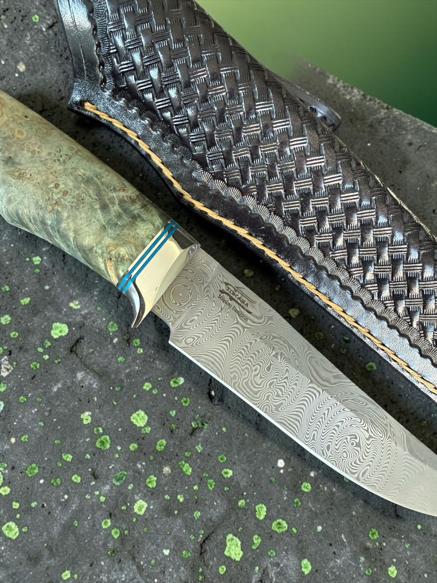 Tokaba Knives Türkiye - Custom Modell - Damascus / Amboyna Wood (#11) - Image 3