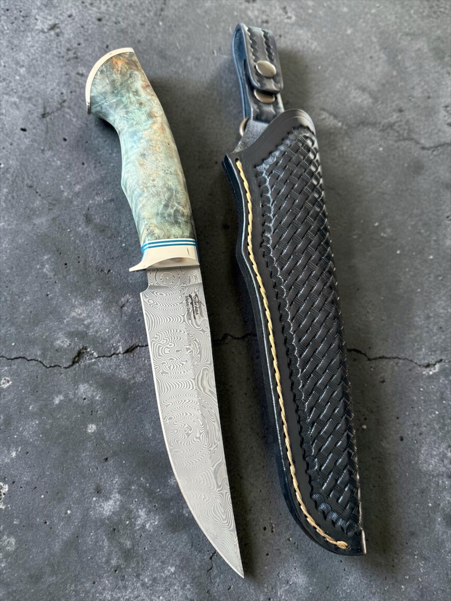 Tokaba Knives Türkiye - Custom Modell - Damascus / Amboyna Wood (#11) - Image 4