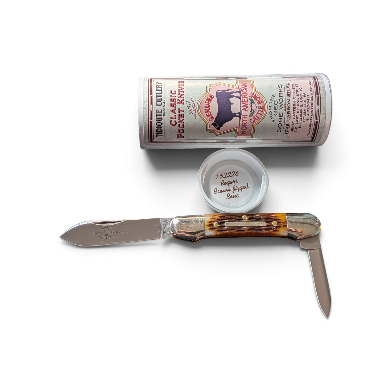 Great Eastern Cutlery GEC #162226 - Rogers Brown Jigged Bone