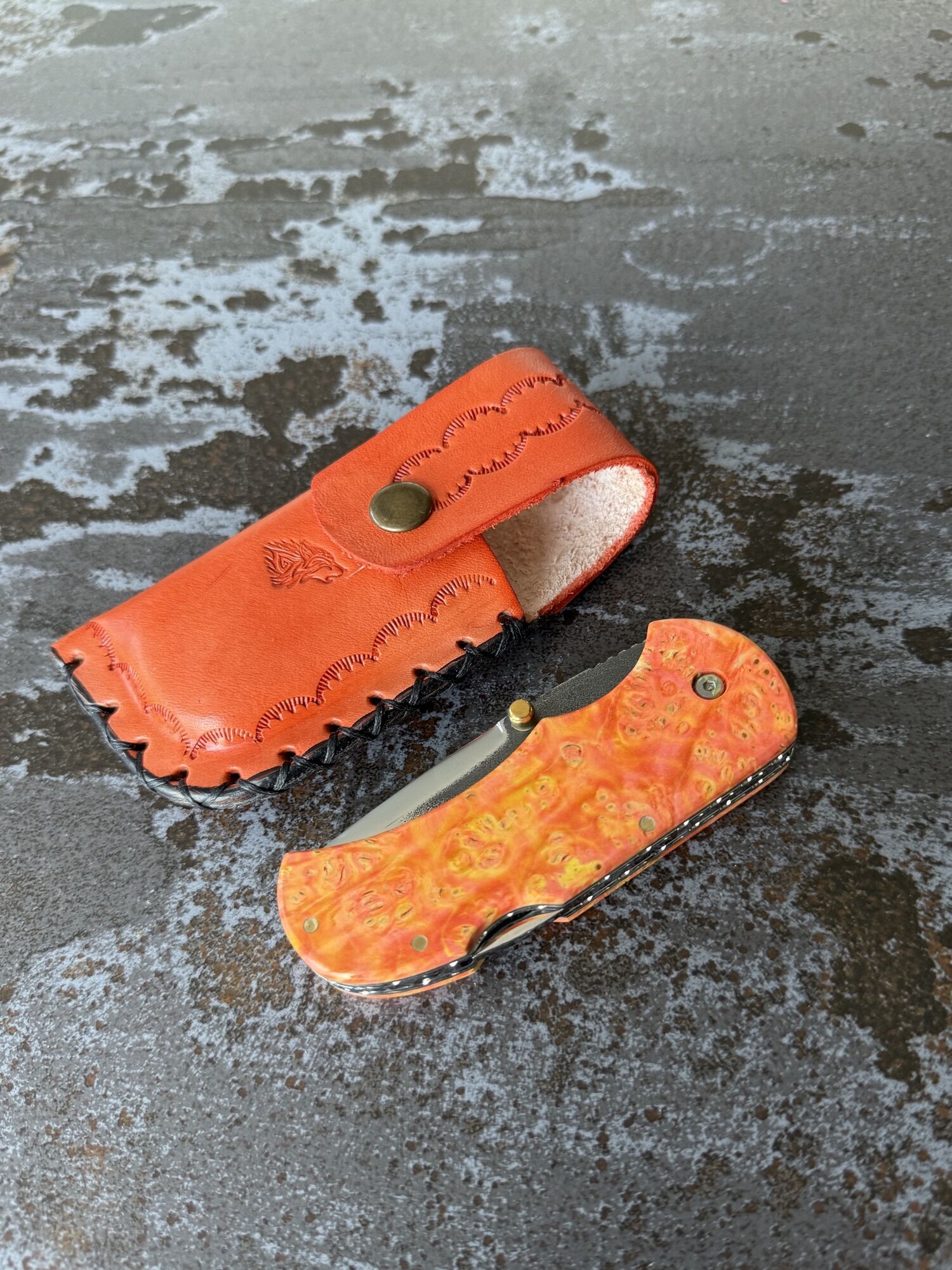TFG | K.M.A. USTA BACKLOCK | Burl | Hand Finished Guilloché - N690 Semi Mirror Polish – Bild 7