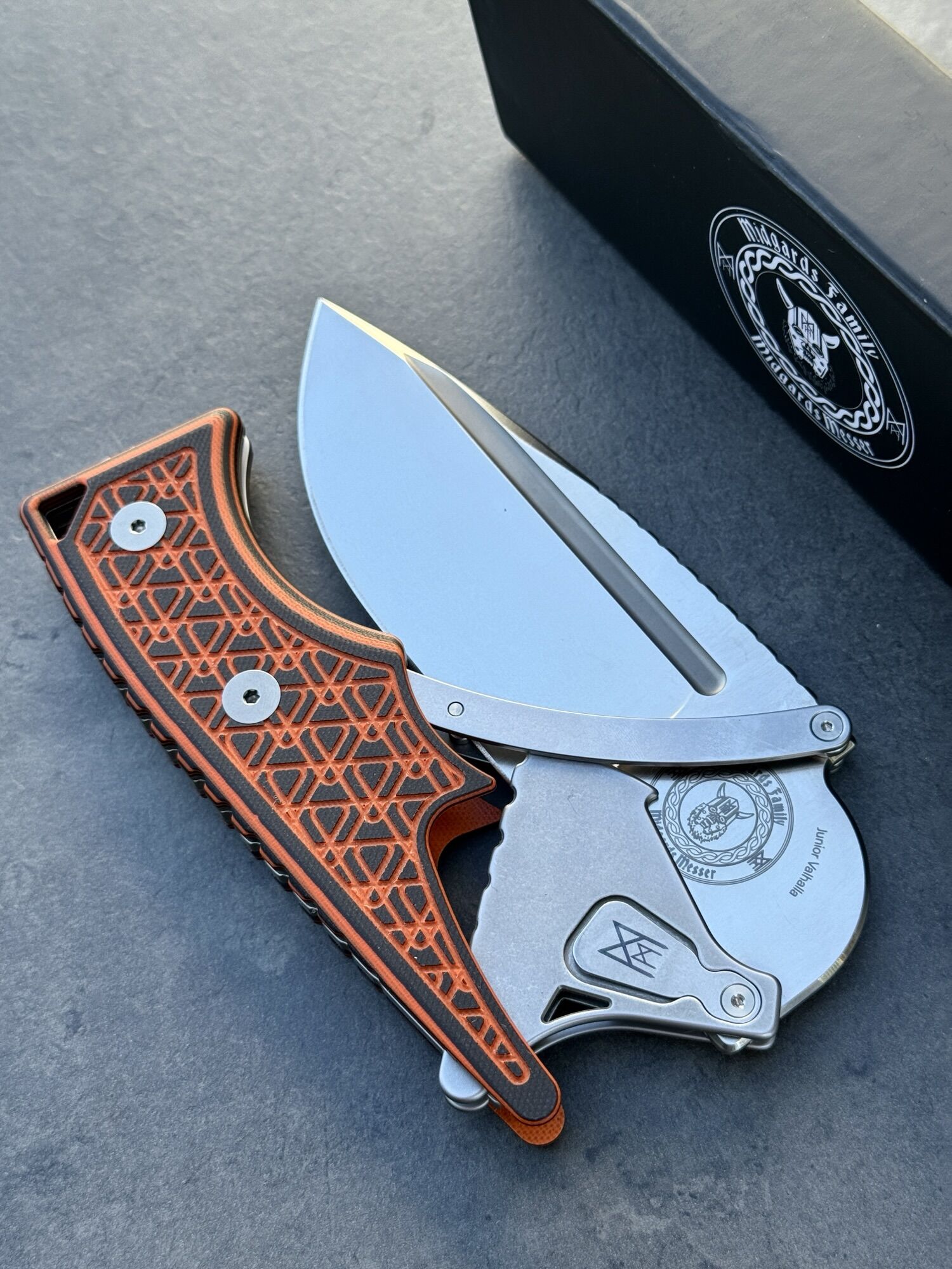 Midgards-Messer | JUNIOR VALHALLA | G10 Schwarz/Orange & Hybrid Cryo - Limitiert xx/50 - VORBESTELLUNG – Bild 3