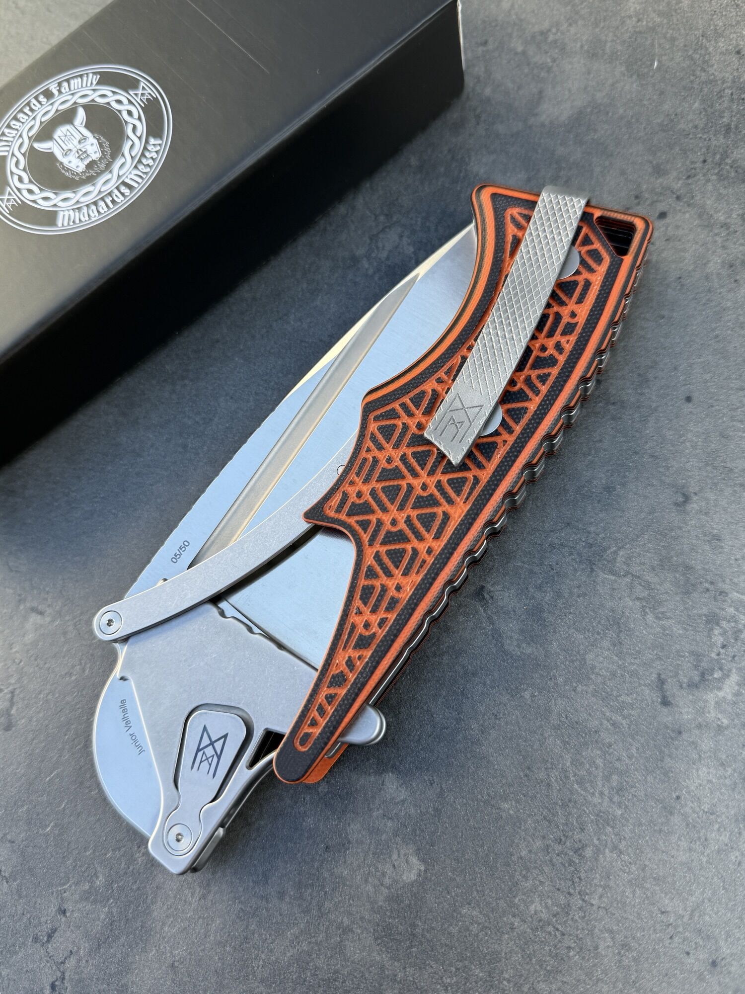 Midgards-Messer | JUNIOR VALHALLA | G10 Schwarz/Orange & Hybrid Cryo - Limitiert xx/50 - VORBESTELLUNG – Bild 4