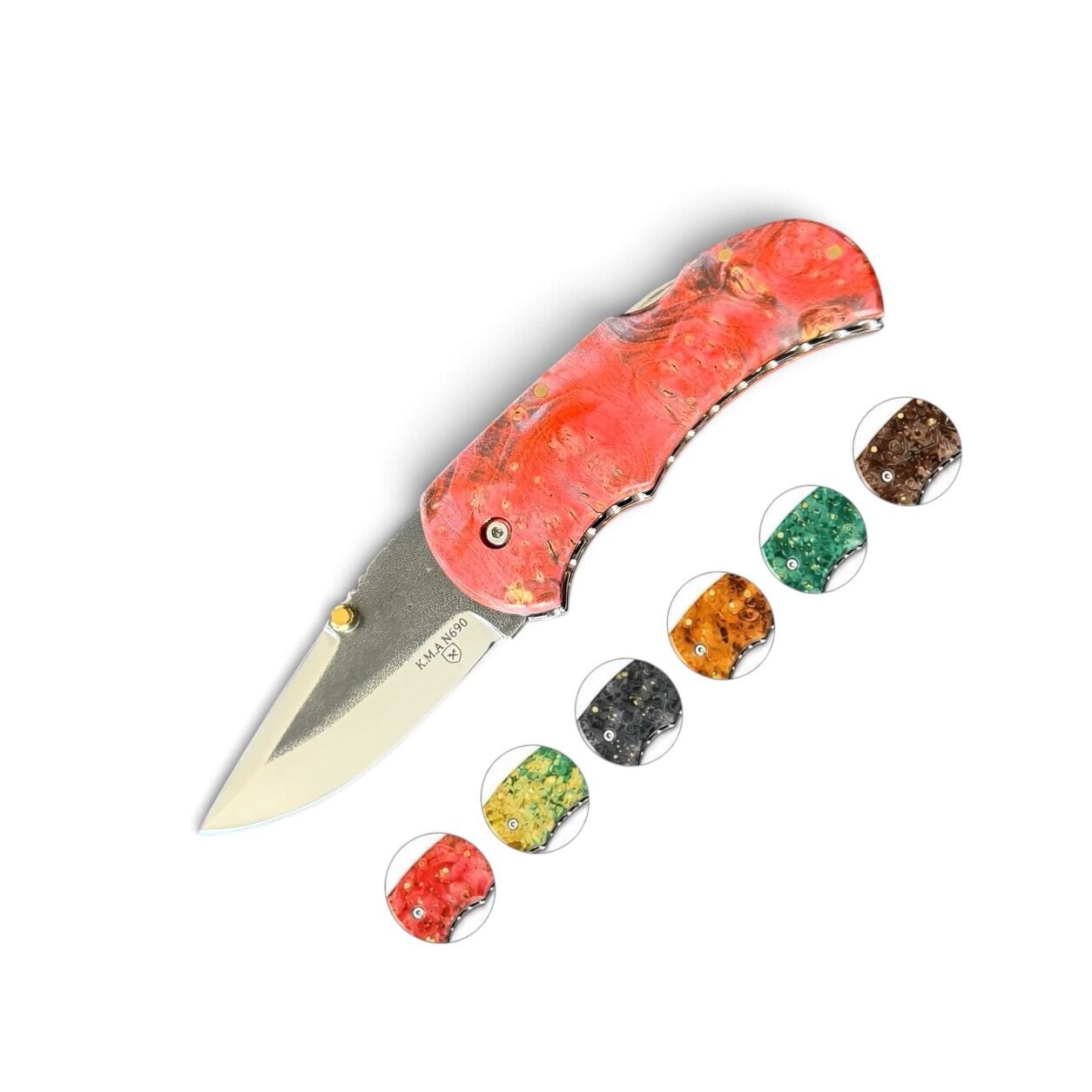 TFG | K.M.A. USTA BACKLOCK | Burl | Hand Finished Guilloché - N690 Semi Mirror Polish