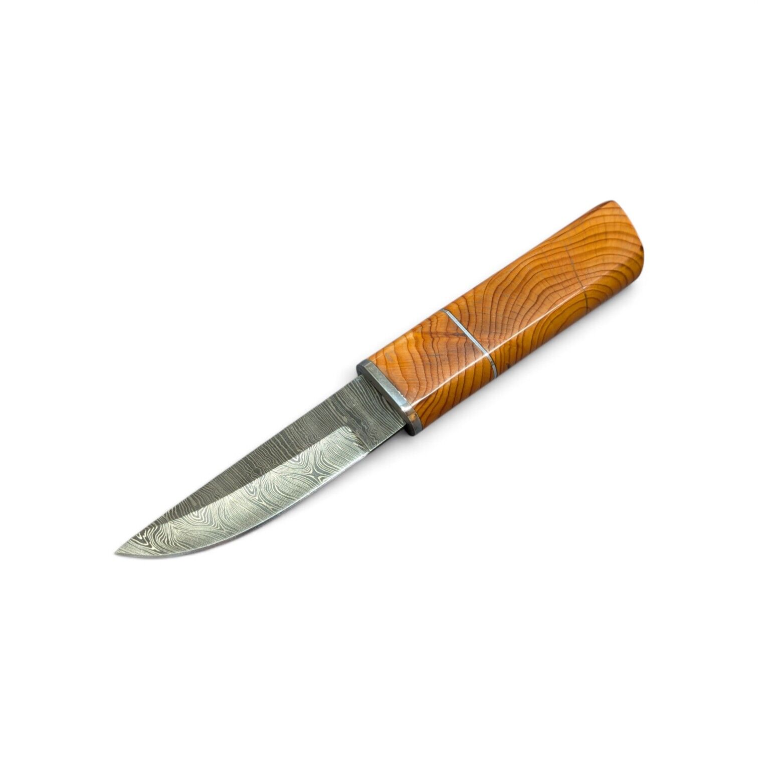 Hamza Gökalp - Puukko Custom Fixed (12) Damast & Maulbeerholz (SH/Neuwertig)