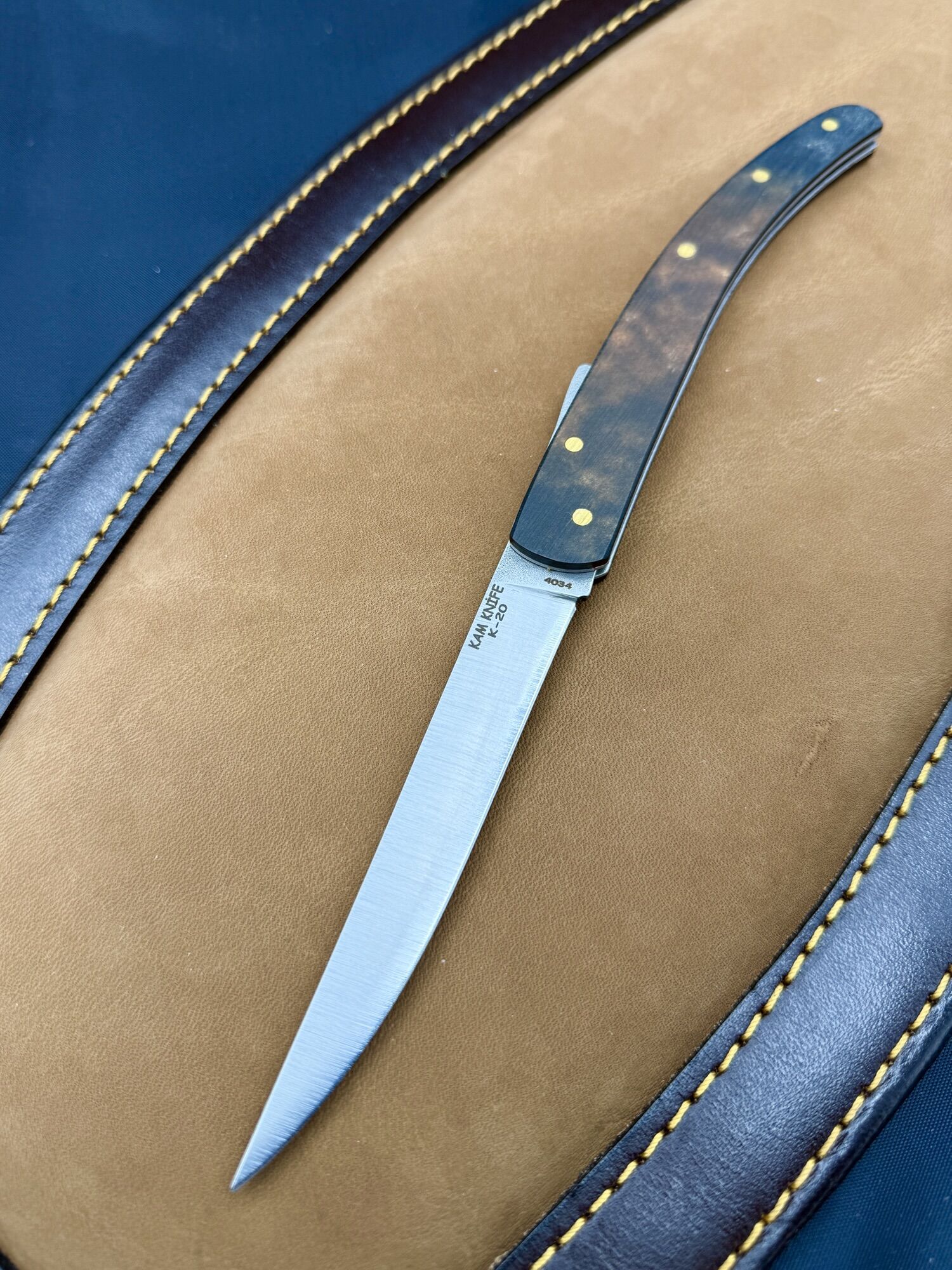 KAM KNIFE | K-20 | 4034 & Micarta - Backlock – Bild 2