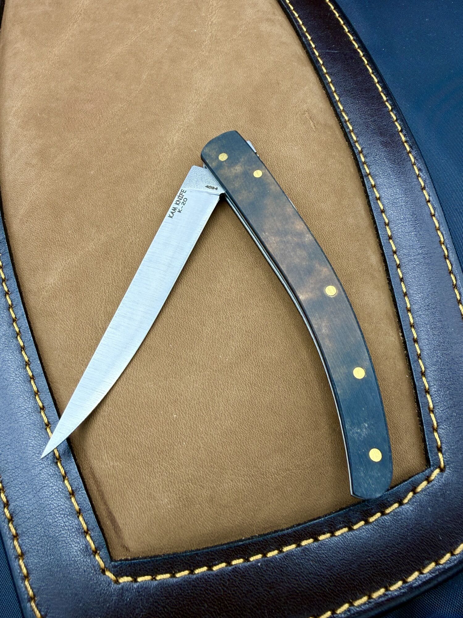 KAM KNIFE | K-20 | 4034 & Micarta - Backlock – Bild 5