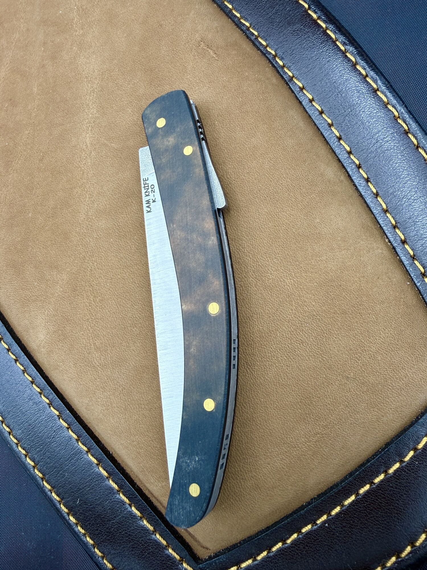 KAM KNIFE | K-20 | 4034 & Micarta - Backlock – Bild 6