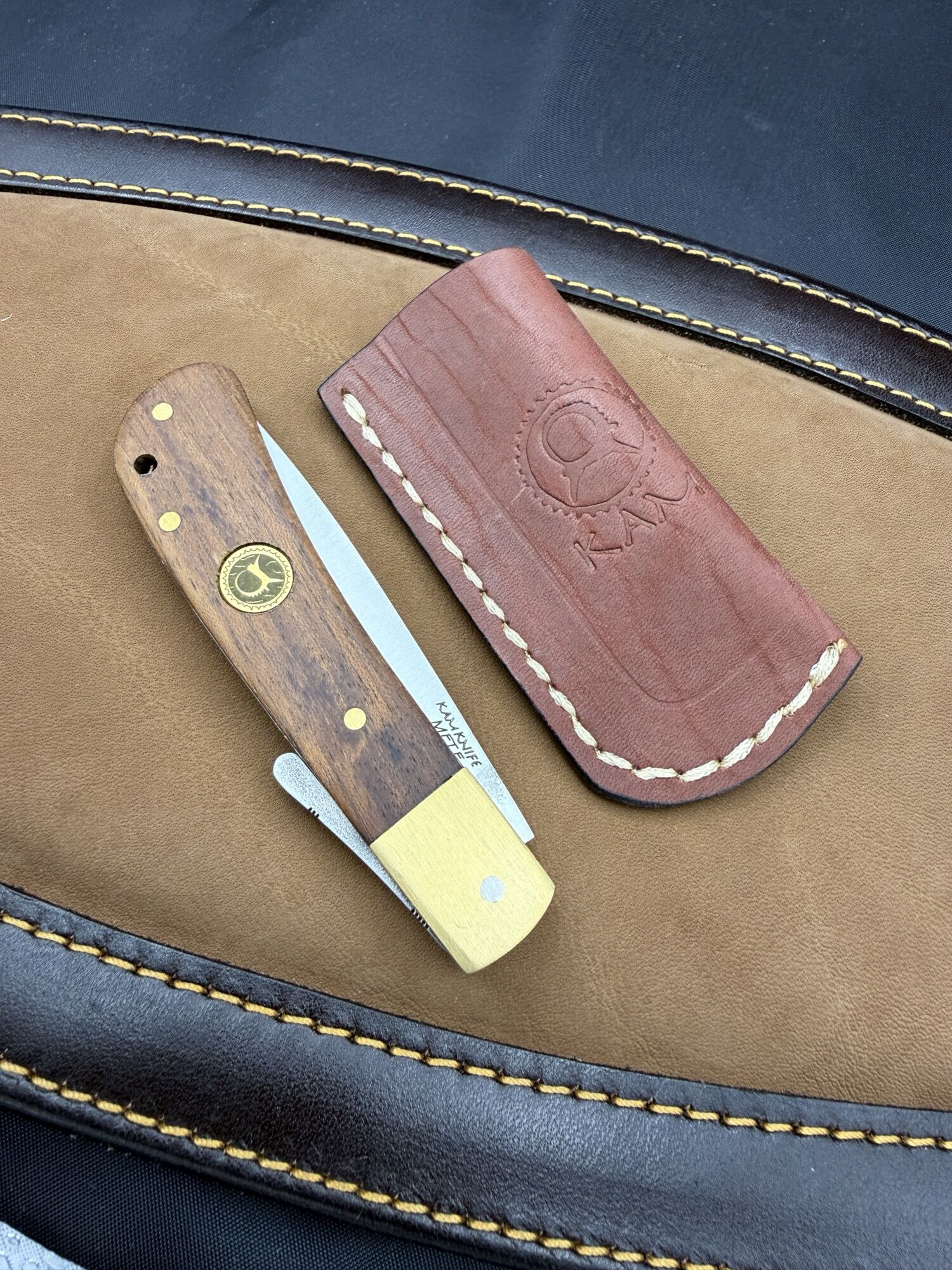 KAM KNIFE | METE | 4116 & Mahagoniholz - Backlock – Bild 5