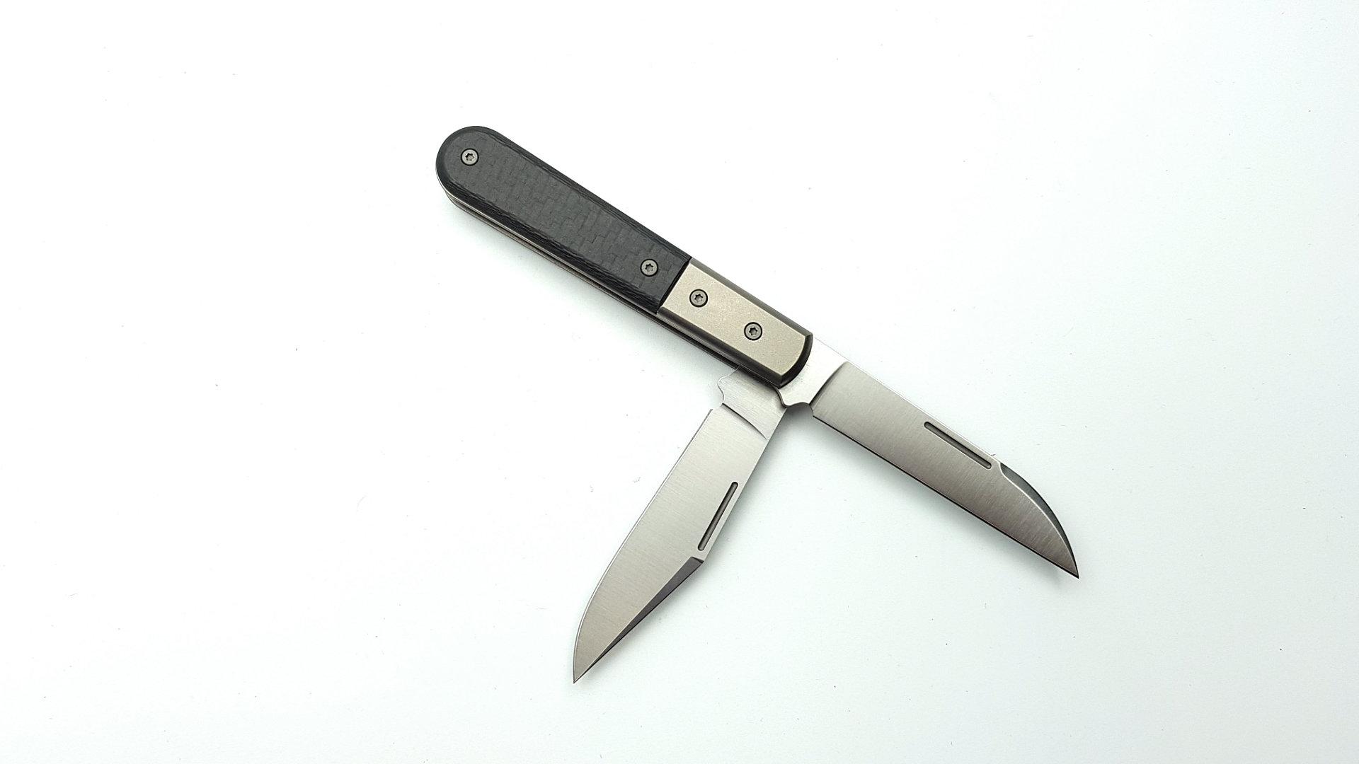 LionSteel CollectorKnives Warhorse - Clippoint & Wharncliffe M390 - Grey Bolster - Carbon - (CK0122CF) - Image 3