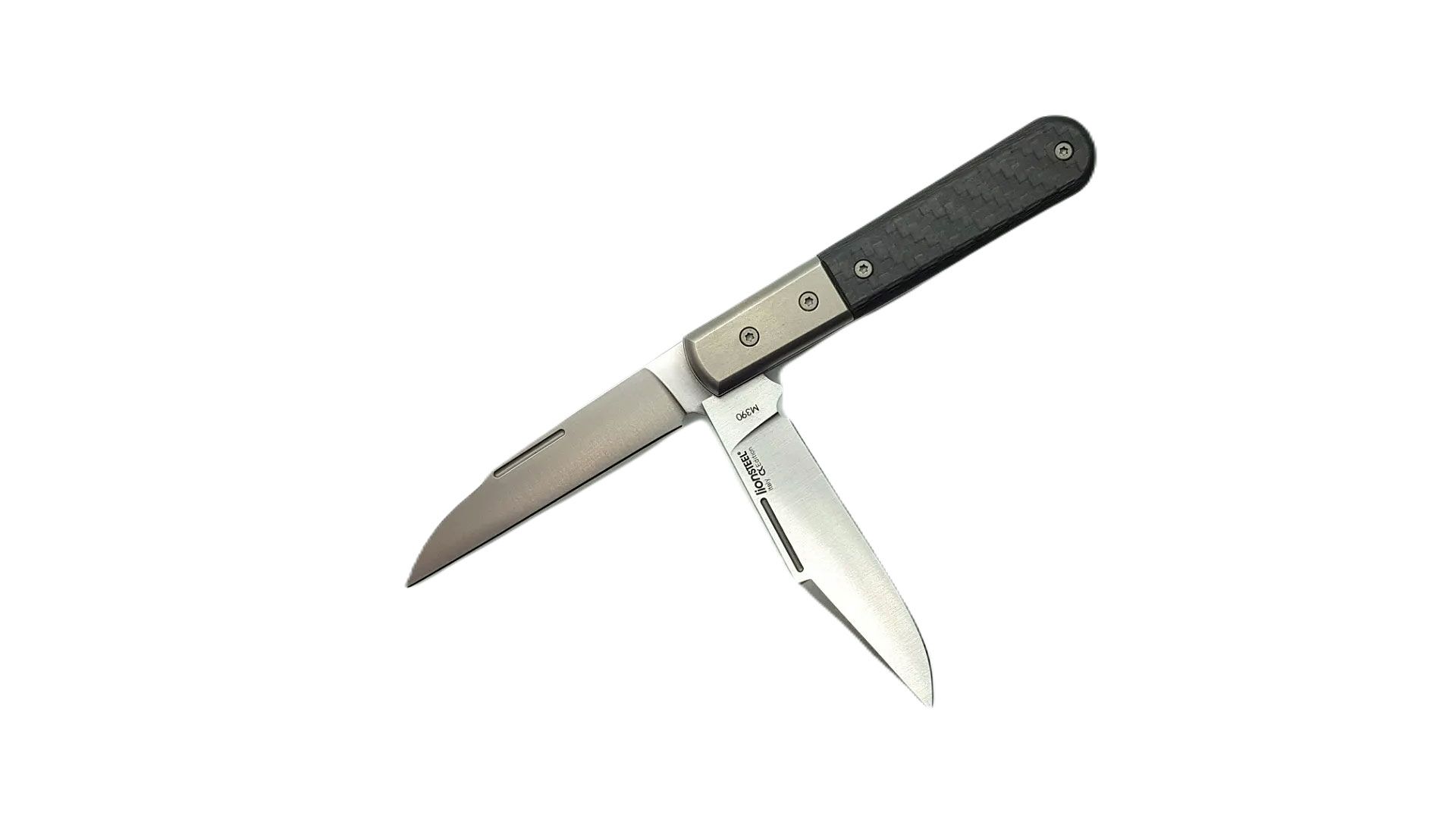 LionSteel CollectorKnives Warhorse - Clippoint & Wharncliffe M390 - Grey Bolster - Carbon - (CK0122CF) - Image 2