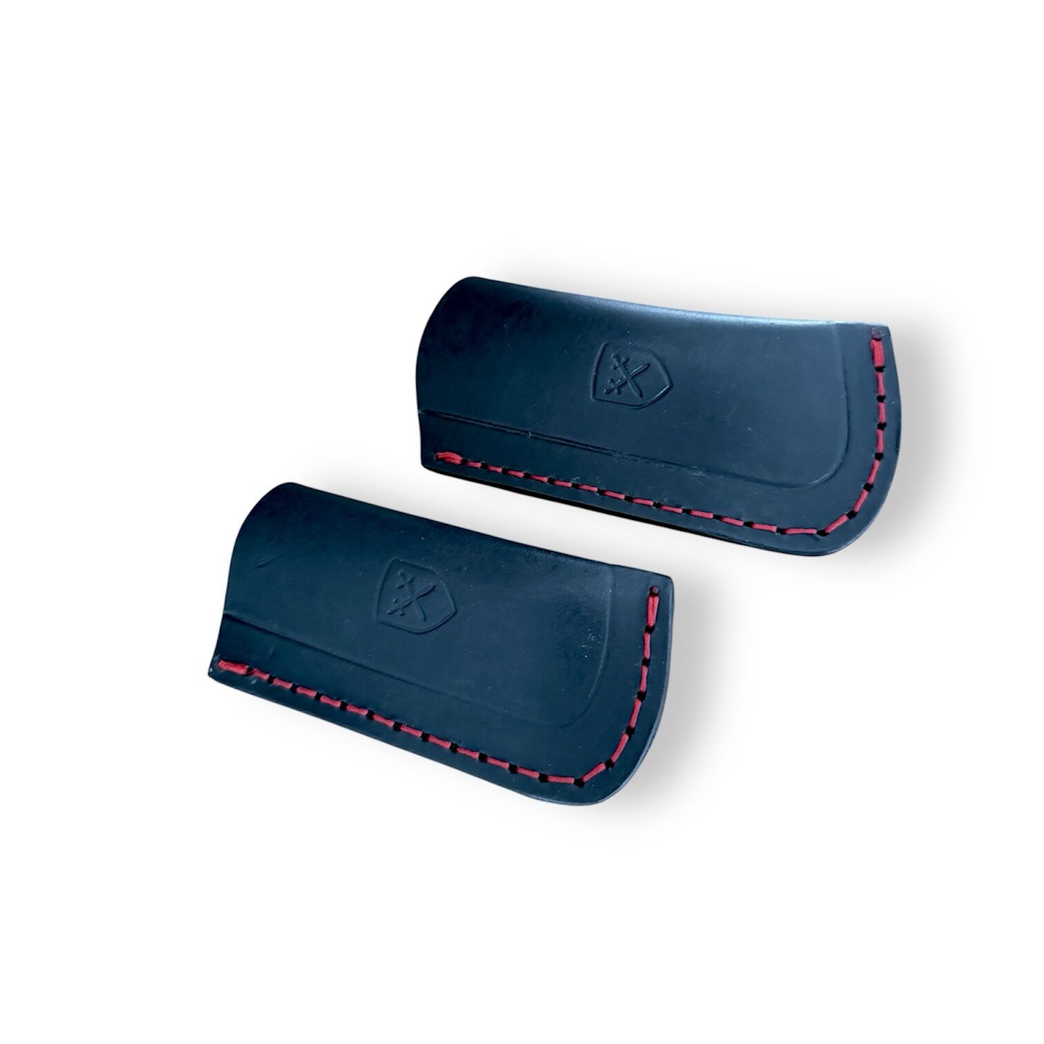 TFG Leather Sheath with Clip | 2 Sizes | Black with Red Stitching