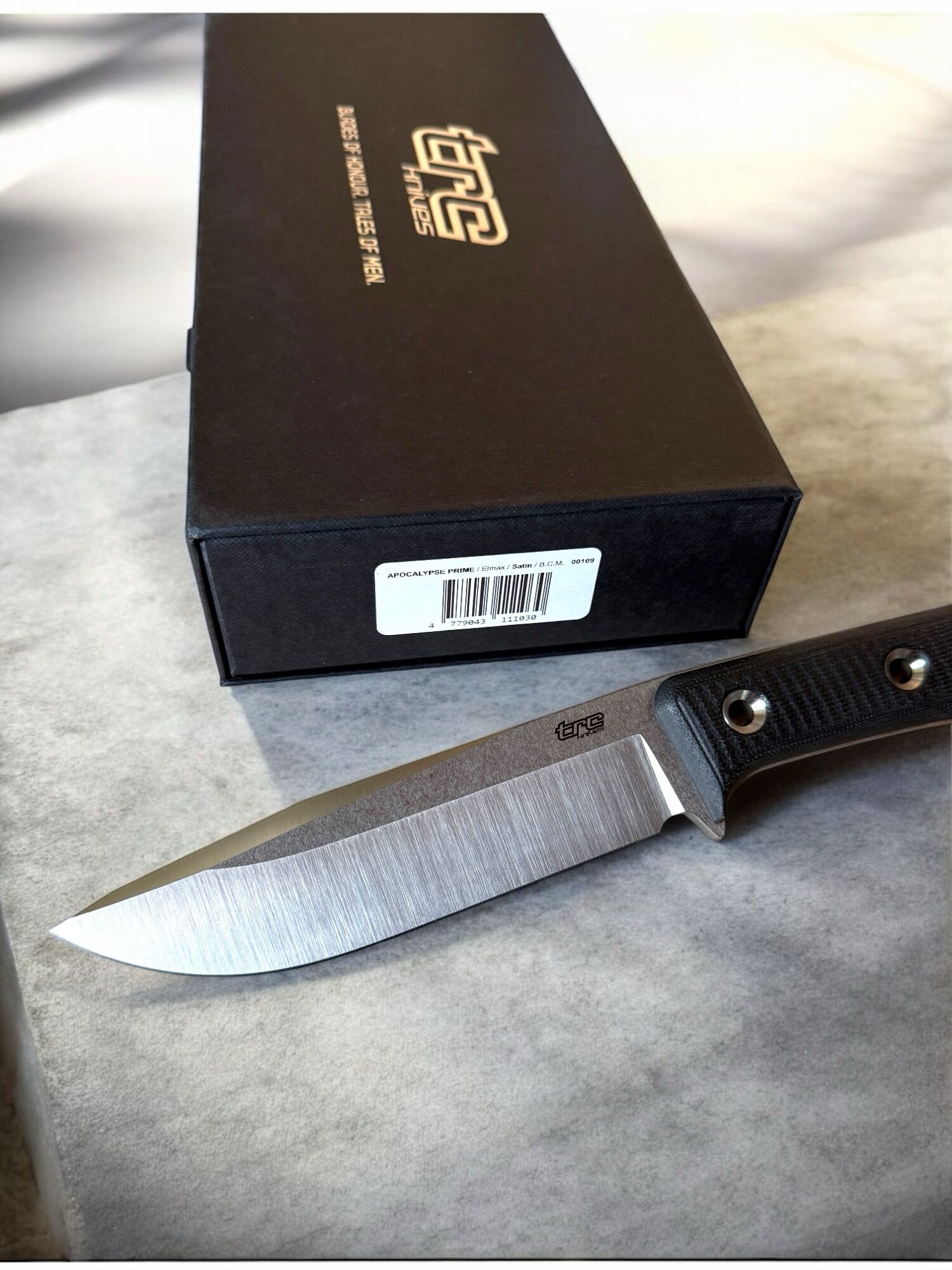 TRC Knives | APOCALYPSE PRIME | Elmax, Black Canvas Micarta Kydex - Image 4