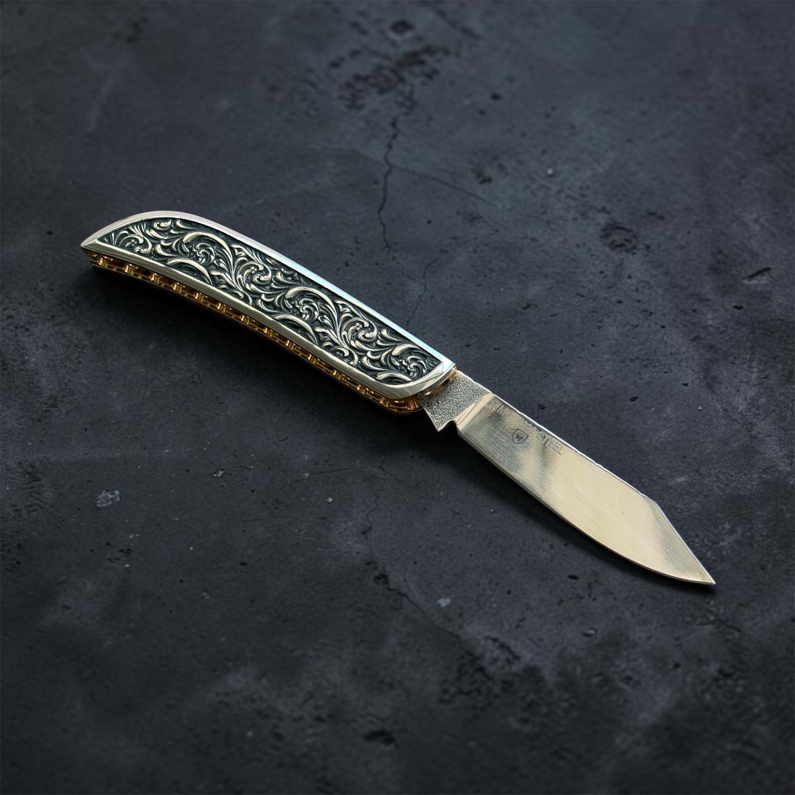 TFG | K.M.A MASTER WORK Hunt Silver | Hand-finished guilloché – slipjoint N690 semi-mirror polish – engraved handle - Image 2