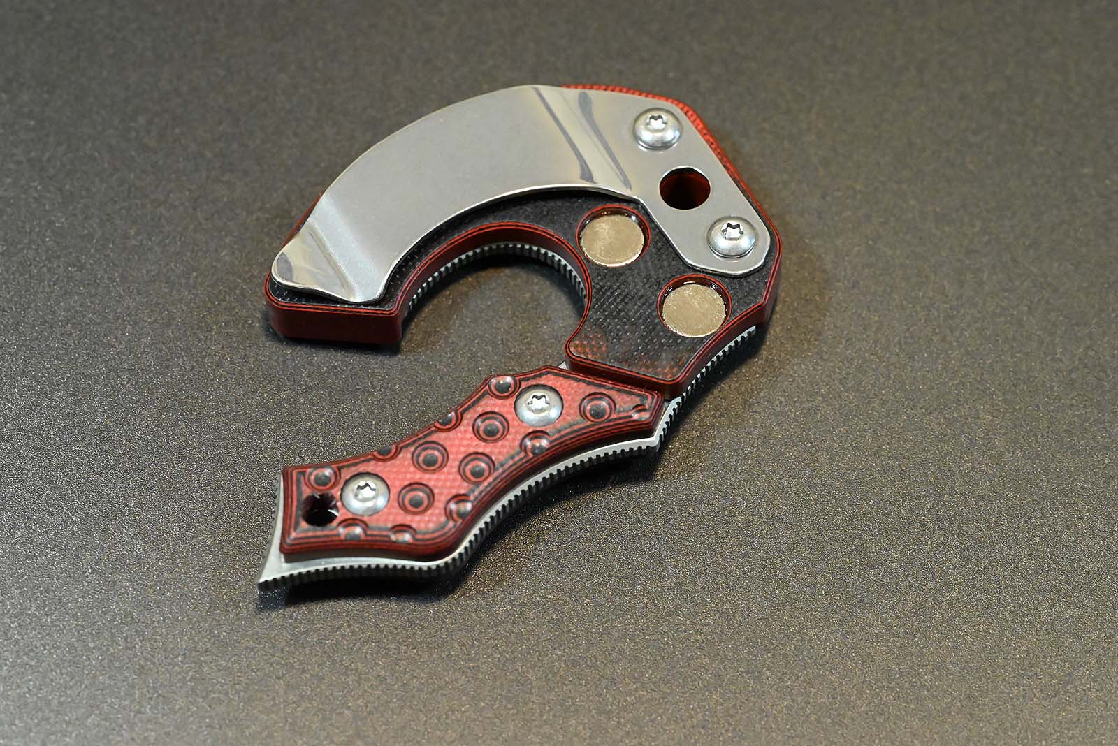 Midgards-Messer EDC NORI NANO V2 G10 red Mini Axe Böhler N690 - Image 2