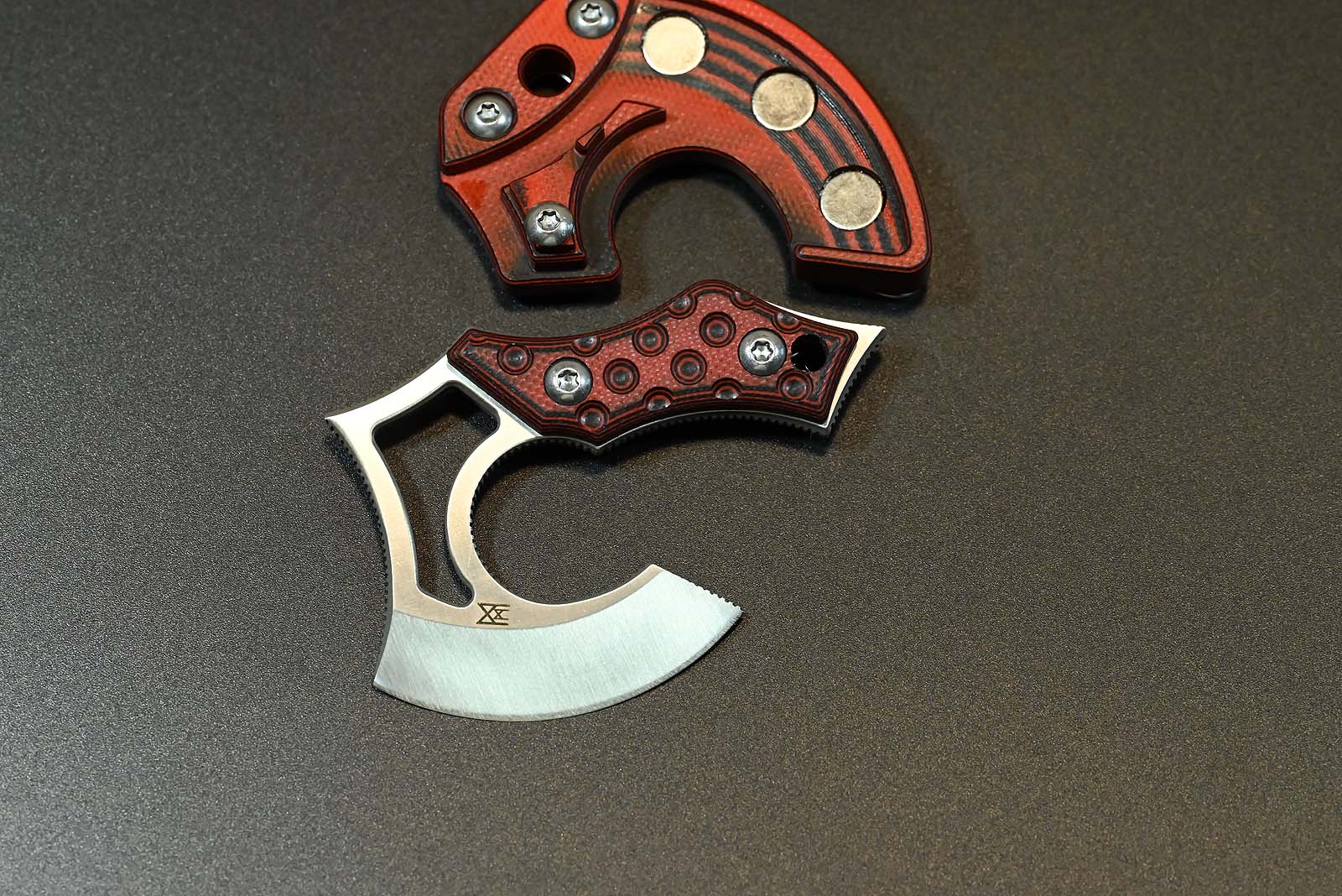 Midgards-Messer EDC NORI NANO V2 G10 red Mini Axe Böhler N690 - Image 4