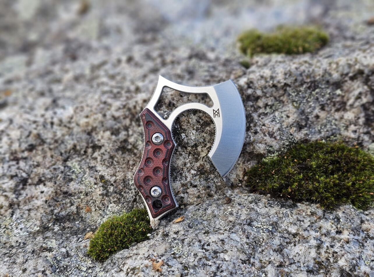Midgards-Messer EDC NORI NANO V2 G10 red Mini Axe Böhler N690 - Image 25