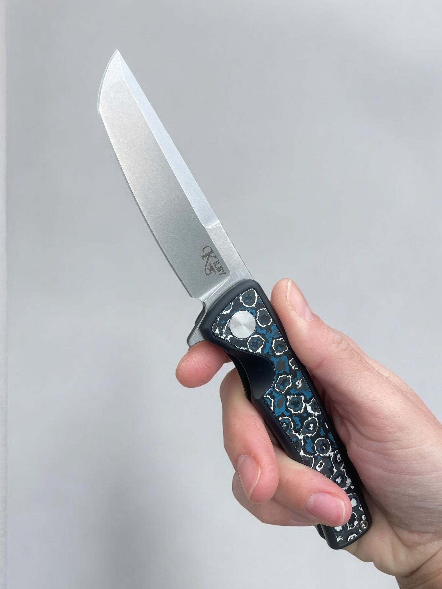 Mechforce Kilby Shard Black Titanium Integral Handle w/ Frost Fat Carbon Inlays & Stonewash M390 – Bild 11